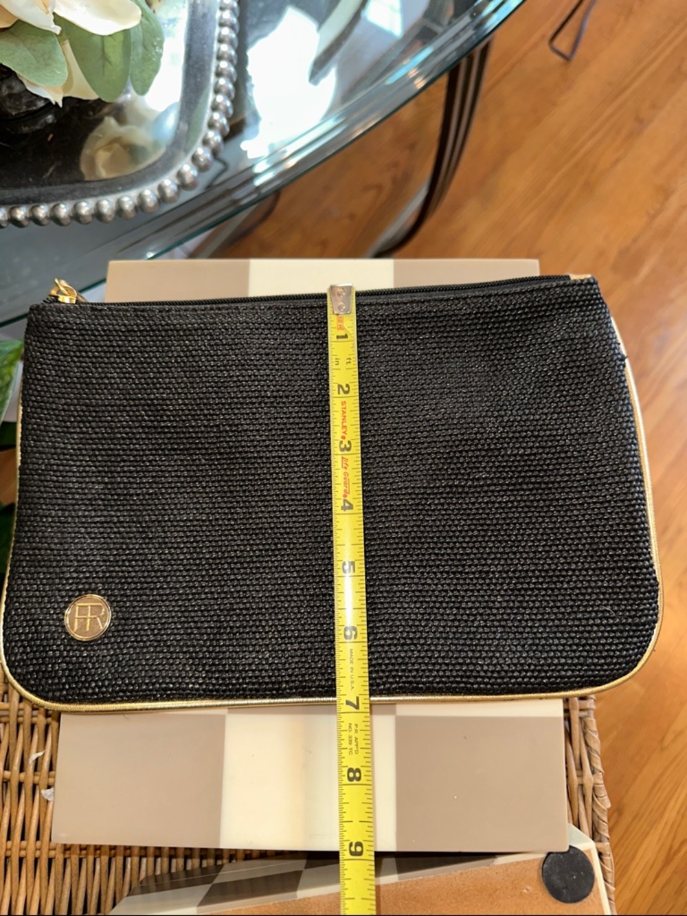 Felix Rey Chic Black and Gold Clutch NWOT